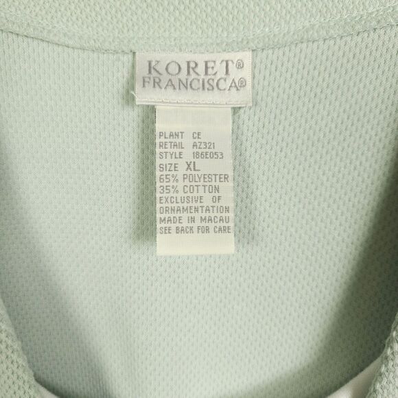 Koret Francisca Womens XL Teal Floral Flower Embroidered Cardigan Sweater - Picture 2 of 6